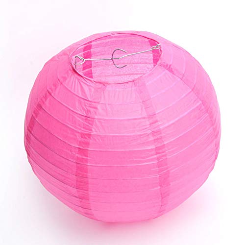 FullBerg 20er Pink Papier Laterne Lampions Ø 25cm 10" rund Ballform Lampenschirm für Hochtzeit Kirche Garten Party Dekoration Papierlaterner Papierlampen von Funkeen