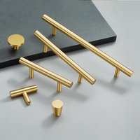 Gebürstetes Messing Möbel Griffe Moderne Gold Knäufe Und Schubladenknäufe von FullHouseCabinet