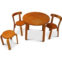 Alvar Aalto Design Kinder Mid Century Modern Buche Bugholz Vier Teilige Tisch Und Hocker & Stuhl Set - Versand Info Lesen von FullerVintageUK