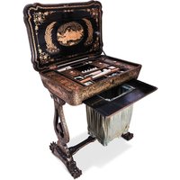 China Export Chinoiserie Handgemalter Lackierter Nähtisch Innenausstattung & Nähset Regency Qing-Periode 1790Er Jahre von FullerVintageUK