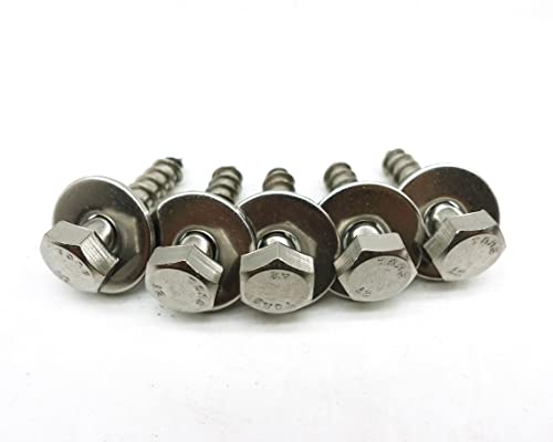 FULLERKREG M8x80 5 Stück DIN 571 6KT- Holzschrauben Sechskant mit Unterlegscheiben Edelstahl A2 von Fullerkreg