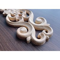 1 Stück Holzschnitzerei Rosetten Applikation Shabby Chic Holzverzierungen Verzierte Möbel Applikationen Holz Onlay Möbelzierleisten Wa289 von Fullretrovegas