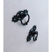 Schwarz Antik Bronze Tropfen Ring Schubladenknauf Shabby Chic Dekorative Fsls161 von Fullretrovegas