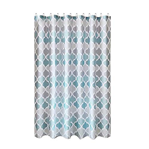 Duschvorhang Polyester,Fulltime Duschvorhang Anti Schimmel,180 x 180 cm, Badewanne Vorhang mit 12 super Duschvorhangringen von Fulltime E-Gadget