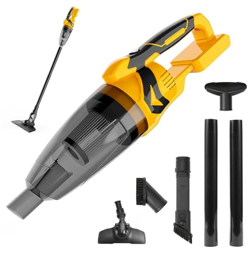 Akku-Handstaubsauger Kompatibel für Makita 18V-Akkus（Ohne Akku und Ladegerät）, 10000Pa 4-in-1 Multifunktionaler Akku Staubsauger, 0.7L-Staubfangbehälter, für den Tierhaare/Auto/Zuhause (Yellow) von Fulluky