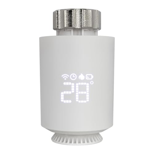 Smartes Heizkörperthermostat Zigbee 3.0, WiFi Zusatzprodukt Kompatibel mit Alexa,Google Home,Smart TRV Thermostat Heizung,Steuerung per APP (Zigbee 3.0) von Fulluky