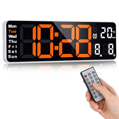 Fuloon Digitale Wanduhr,USB Wanduhr mit 13-Zoll-Großdisplay,LED-Digitaluhr mit Fernbedienung,Timing und Countdown,digitaler Wecker mit Datum,Woche,Temperatur Fuloon Digitale Wanduhr,USB Wanduhr mit 13-Zoll-Großdisplay,LED-Digitaluhr mit Fernbedienung,Timing und Countdown,digitaler Wecker mit Datum,Woche,Temperatur von Fuloon