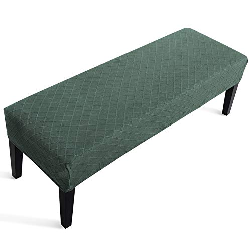 Fuloon Stretch Velvet Dining Sitzbezug - Soft Removable Bench Slipcover Waschbarer Sitzbezug für Wohnzimmer, Schlafzimmer, Küche (Matcha grün, Polyester) von Fuloon