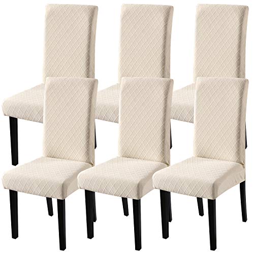 Fuloon Stuhlhussen 4er 6er Set, Stuhlüberzug Universal Stretch Abnehmbare Stuhlbezug, Bezüge für Esszimmerstühle Schwingstuhl Moderne Hochzeit Bouquet, Hotel, Restaurant Dekor von Fuloon