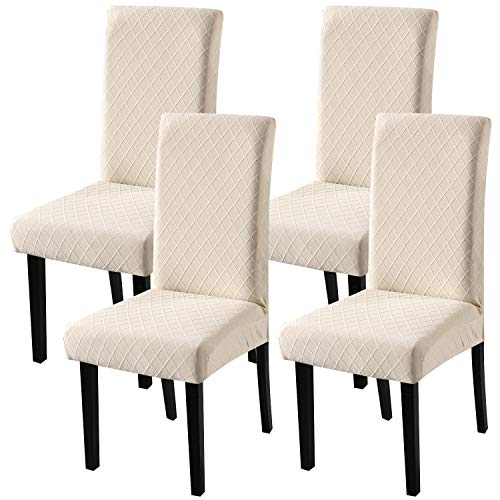 Fuloon Stuhlhussen 4er Set, Stuhlüberzug Universal Stretch Abnehmbare Stuhlbezug Protector Cover, für Haus Esszimmer Moderne Hochzeit Bouquet, Hotel, Restaurant Dekor von Fuloon