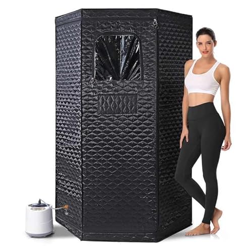 Tragbare Infrarot Saunakiste für Zuhause - XL Dampfsaunazelt mit 5-lagigem wasserdichtem Stoff, Klappstuhl & XL-Dampf von Fulove