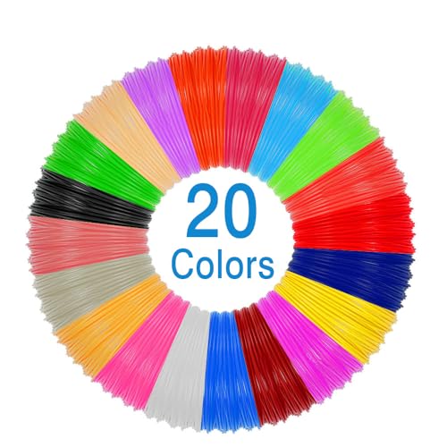 3D Stifte Filament 20 Farben PLA Filament 3D Pen Refills, 1.75MM 5M 3D Stifte Nachfüller 3D Stift Farben für 3D Drucker Stift von Fulushou