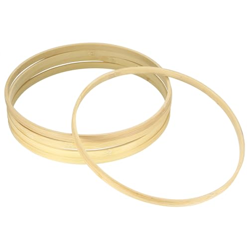 5 Stück 20 cm/7,87 Zoll Traumfänger Ringe Set, Holzringe zum Basteln, Bambus Blumenkranz Makramee Ringe für DIY Traumfänger Hochzeitskranz Wandbehang Deko(5 Stück - 20CM) von Fulushouxi