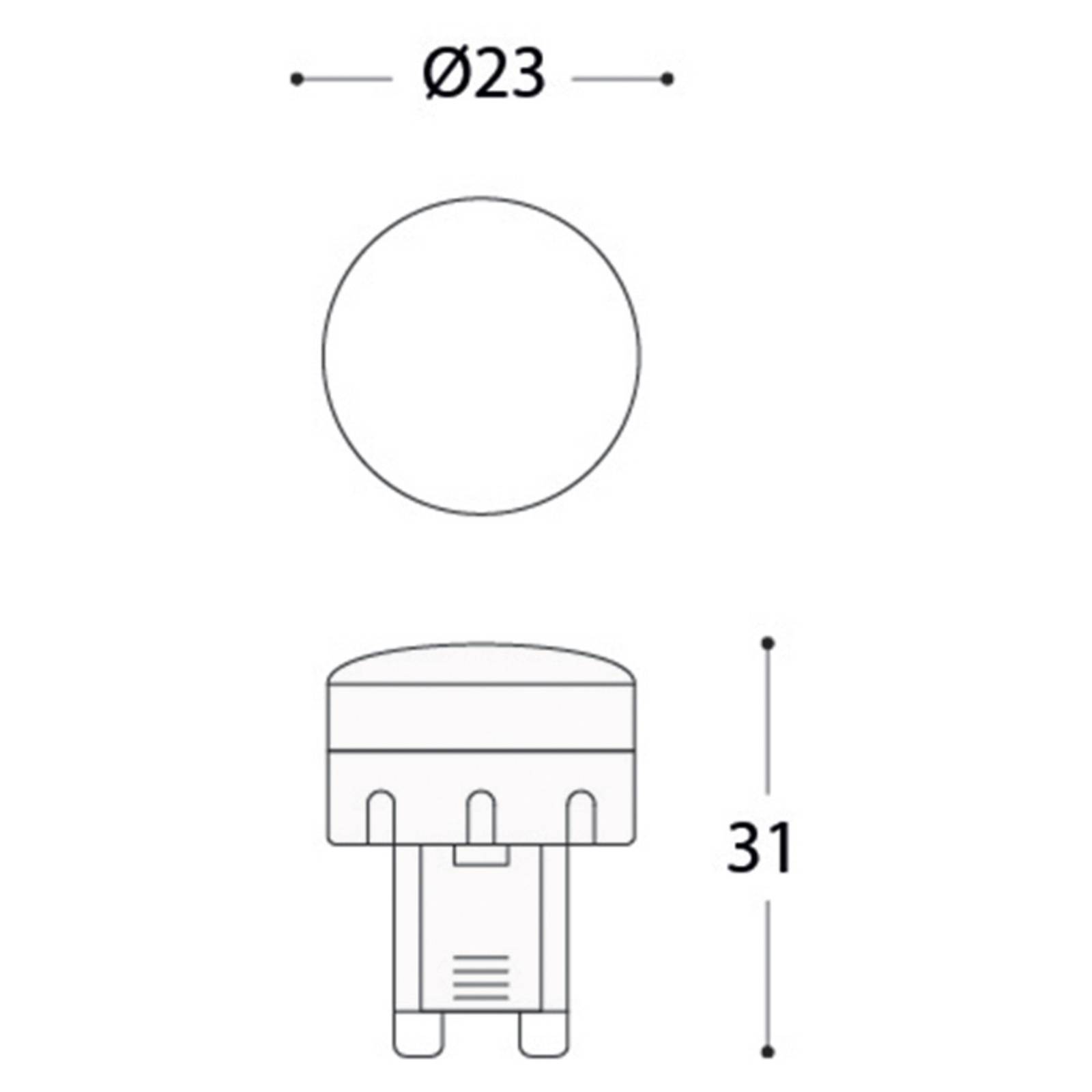 LED-Lampe G9, 1,7 W, 170 lm, 3.000 K von Fumagalli