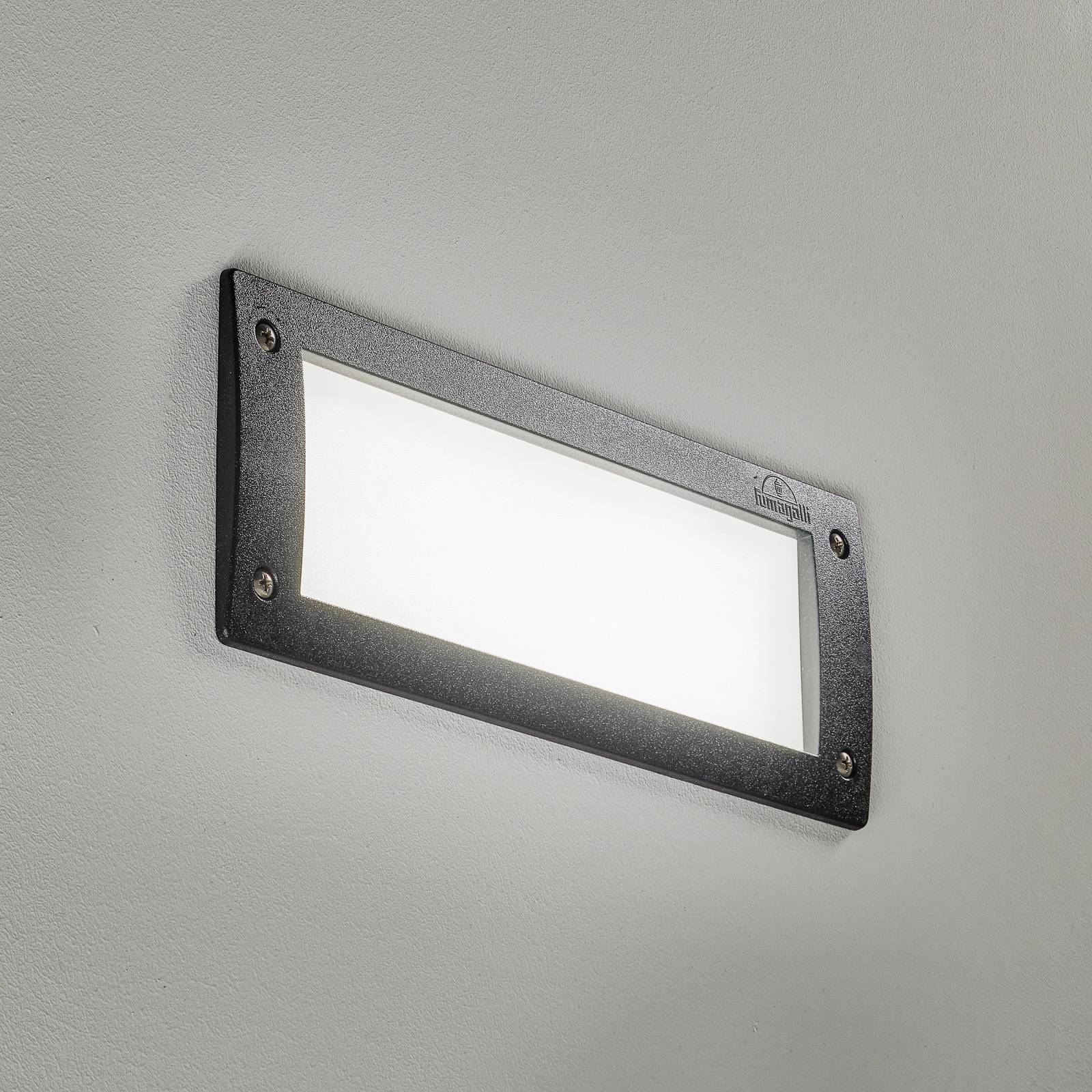 LED-Wand-Einbaulampe Leti 300 Square schwarz, CCT von Fumagalli