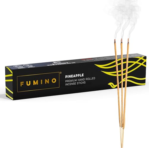 Fumino® Ananas Handgemachte Räucherstäbchen - 14 Stäbchen pro Box (15g) Masala Agarbatti Joss Duftstäbchen für Entspannung, Meditation, Linderung von Stress und Ängsten - Dekoration von Fumino