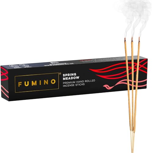 Fumino® Frühlingswiese Handgemachte Räucherstäbchen - 14 Stäbchen pro Box (15g) Masala Agarbatti Joss Duftstäbchen für Entspannung, Meditation, Linderung von Stress und Ängsten - Dekoration von Fumino