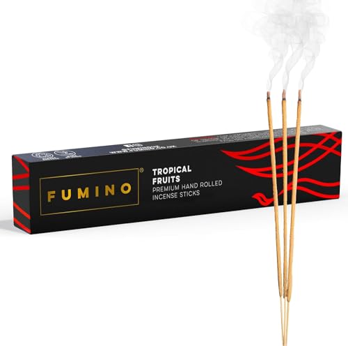 Fumino® Tropische Früchte Handgemachte Räucherstäbchen - 14 Stäbchen pro Box (15g) Masala Agarbatti Joss Duftstäbchen für Entspannung, Meditation, Linderung von Stress und Ängsten - Dekoration von Fumino