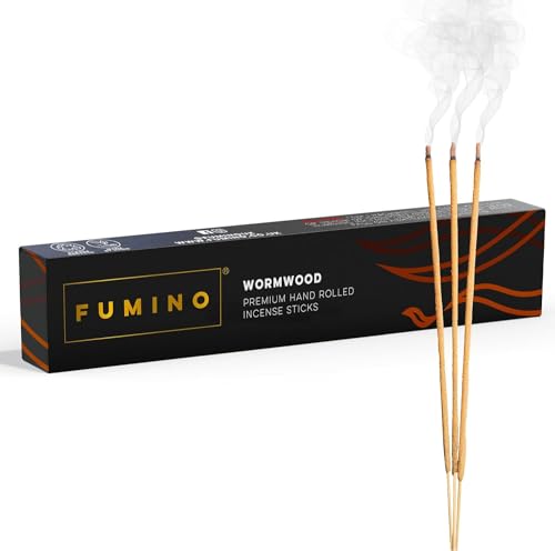 Fumino® Wermut Handgemachte Räucherstäbchen - 14 Stäbchen pro Box (15g) Masala Agarbatti Joss Duftstäbchen für Entspannung, Meditation, Linderung von Stress und Ängsten - Dekoration von Fumino