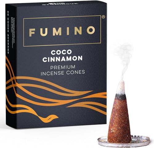 Fumino Räucherkegel mit frischem Duft Kokoa-Zimt – 1 Box à 20 Kegel Masala Agarbatti Räucherkerzen Klein - Duft für Entspannung, Meditation, Linderung bei Stress und Angstzuständen von Fumino