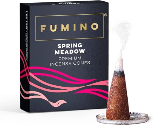 Fumino Räucherkegel mit frischem Duft Frühlingswiese – 1 Box à 20 Kegel Masala Agarbatti Räucherkerzen Klein - Duft für Entspannung, Meditation, Linderung bei Stress und Angstzuständen - Dekoration von Fumino