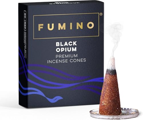 Fumino Rückfluss Backflow Räucherkegel mit frischem Duft Schwarzes Opium – 1 Box à 15 Kegel Masala Agarbatti Räucherkerzen Klein - Duft für Entspannung, Meditation Fumino Rückfluss Backflow Räucherkegel mit frischem Duft Schwarzes Opium – 1 Box à 15 Kegel Masala Agarbatti Räucherkerzen Klein - Duft für Entspannung, Meditation von Fumino