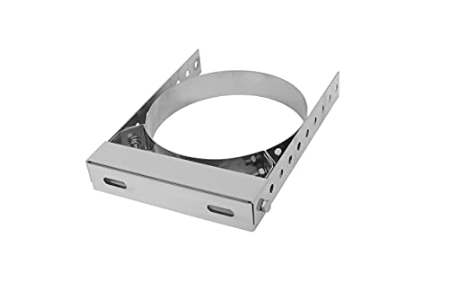 Fumio Ofenrohr Rohrbogen T-Stück Regenhaube Wandrosette Adapter Ofen Zubehör Doppelwandig Edelstahl (Rohrhalter Drehbar 5-20cm) von Fumio