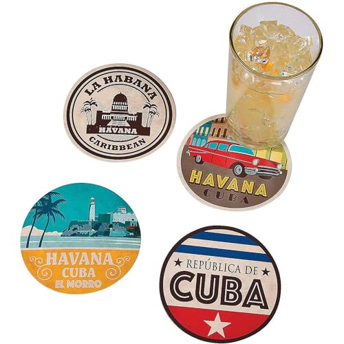 Cuban Print Untersetzer (12 Stück) Havanna Nights Party Supplies von Fun Express