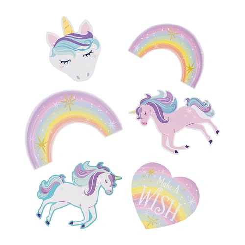 Einhorn-Party-Karton-Wanddekorationen – (1 Set) – Verschiedene Ausschnitte für Geburtstagsfeiern, Babypartys und Kinderfeiern von Fun Express