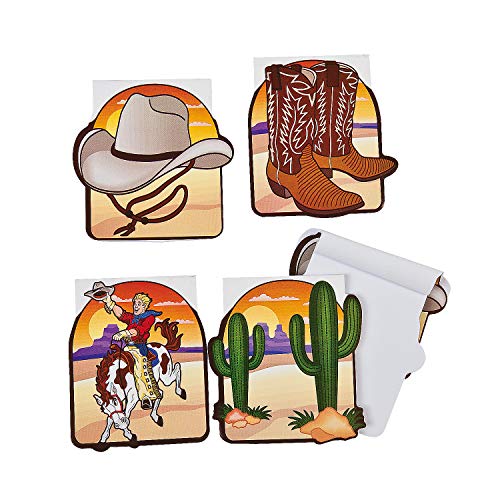 Fun Express Cowboy Notepads in Cowboy, Cactus, Boots and Hat Designs - Bulk Set of 24, Each with 30 Pages - Western Party Favors and Handouts Fun Express Cowboy Notepads in Cowboy, Cactus, Boots and Hat Designs - Bulk Set of 24, Each with 30 Pages - Western Party Favors and Handouts von Fun Express