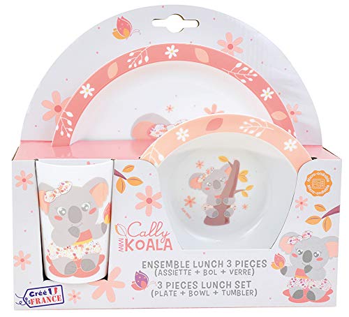 FUN HOUSE 005803 Mimi Koala Essens-Set bestehend aus Teller, Schüssel und Glas für Kinder, Kunststoff von Fun House