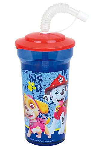 Fun House 005776 PAT'PATROUILLE Trinkbecher mit Strohhalm 400ml für Kinder-Mehrweggeschirr, Kunststoff, hell Fun House 005776 PAT'PATROUILLE Trinkbecher mit Strohhalm 400ml für Kinder-Mehrweggeschirr, Kunststoff, hell von Fun House