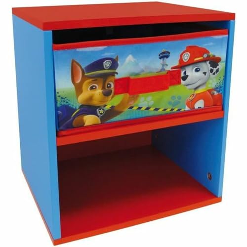 FUN HOUSE 712533 Paw Patrol Nachttisch, mit Schublade, für Kinder, MDF-Holz/Vlies, Blau, 33 x 30 x 36 cm von Fun House