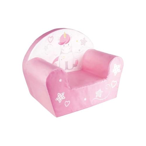 Fun House Clubsessel für Kinder Einhorn rosa | L 52 x B 33 x H 42 cm | Herkunft Frankreich garantiert | optimaler Komfort | Kinderzimmer-Serie Einhorn | Sicherheit | Geschenkidee ab 12 Monaten von Fun House