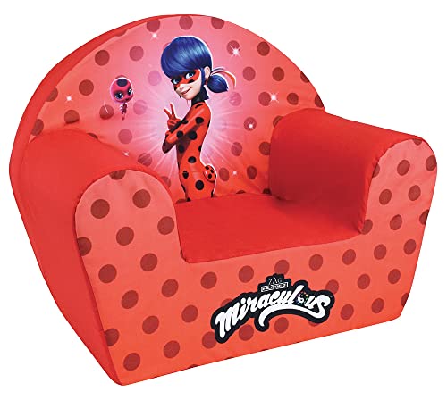 Fun House 713625 Miraculous Ladybug Clubsessel Herkunft Frankreich Kindergarantie L 52 x T 33 x H 42 cm, Rattan, rot, S von Jemini