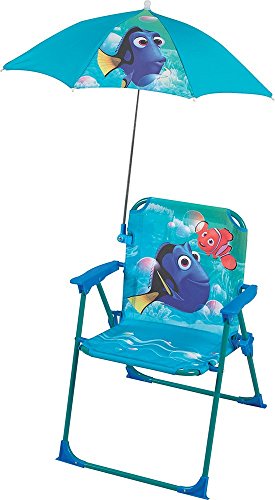 Fun House Dory Klappstuhl mit Sonnenschirm für Kinder, Stahl, Blau, 38 x 8 x 50 cm von Fun House