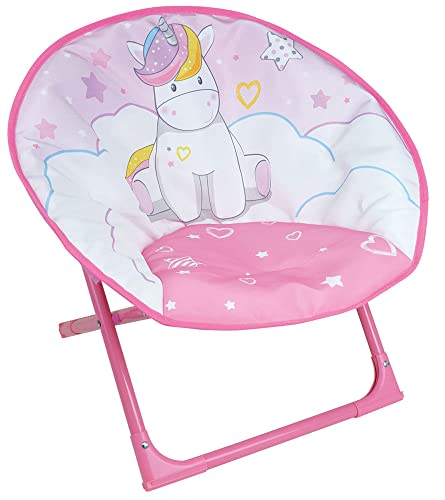 Fun House Einhorn Kindersitz Mond zusammenklappbar H 47 x B 54 x T 42 cm, Polyester, Rosa, Kinder von Fun House