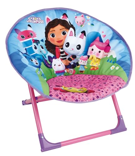 Fun House Kinder 713598 Gabby et La Maison Magischer Sitz Mond faltbar H 47 x B 54 x T 42 cm, Polyethylen, Rosa von Fun House