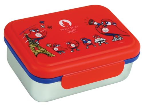 Fun House Olympische Spiele Paris 2024 Brotdose Jo Edelstahl H 6,5 x B 17 x T 13,5 cm für Kinder – wiederverwendbares Geschirr Fun House Olympische Spiele Paris 2024 Brotdose Jo Edelstahl H 6,5 x B 17 x T 13,5 cm für Kinder – wiederverwendbares Geschirr von Fun House