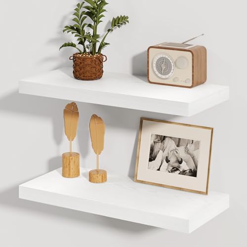 20,3 cm tiefes, schwebendes Regal – 61 cm großes Schweberegal – 61 cm B x 20,3 cm T Wandregale – rustikale Holzregale – schwebende Bücherregale für die Wand – Ausstellungsregal für Wohnzimmer und von Fun Memories