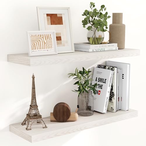 Fun Memories Rustikales Schweberegal aus Holz für die Wand, 91,4 x 22,9 cm, tiefes schwebendes Regal für Küche, Wohnzimmer, Aufbewahrung und Display, tiefes Holz-Bücherregal, Brich Farbe Fun Memories Rustikales Schweberegal aus Holz für die Wand, 91,4 x 22,9 cm, tiefes schwebendes Regal für Küche, Wohnzimmer, Aufbewahrung und Display, tiefes Holz-Bücherregal, Brich Farbe von Fun Memories