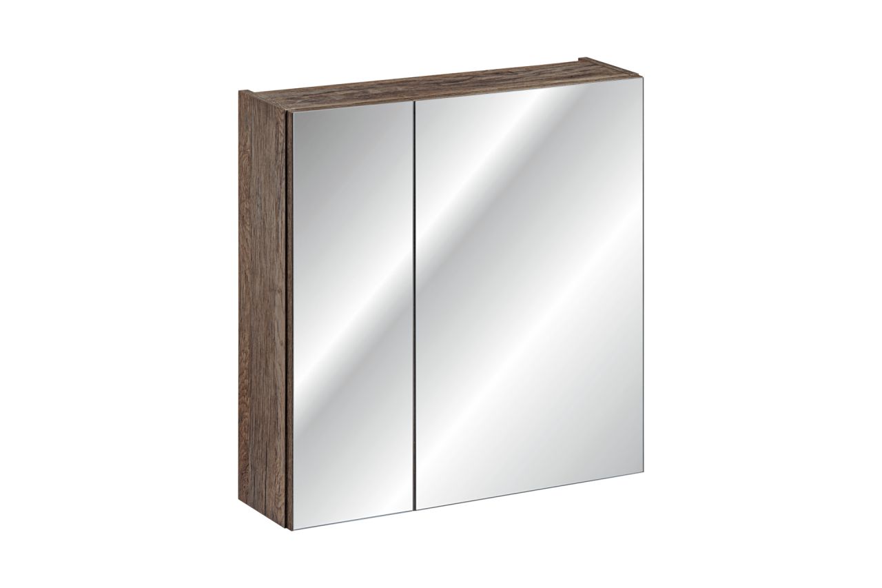 Badezimmer Spiegelschrank 60cm AKAN Vintage Eiche inkl. LED von Fun Moebel