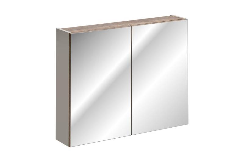 Badezimmer Spiegelschrank 80cm AKAN Taupe inkl. LED von Fun Moebel