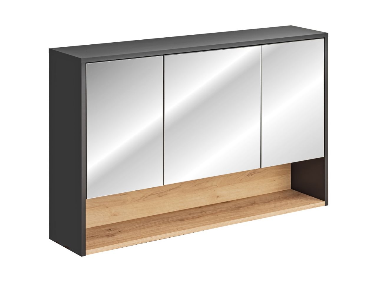 Badezimmer Spiegelschrank BURBON 75x120cm Graphit matt von Fun Moebel