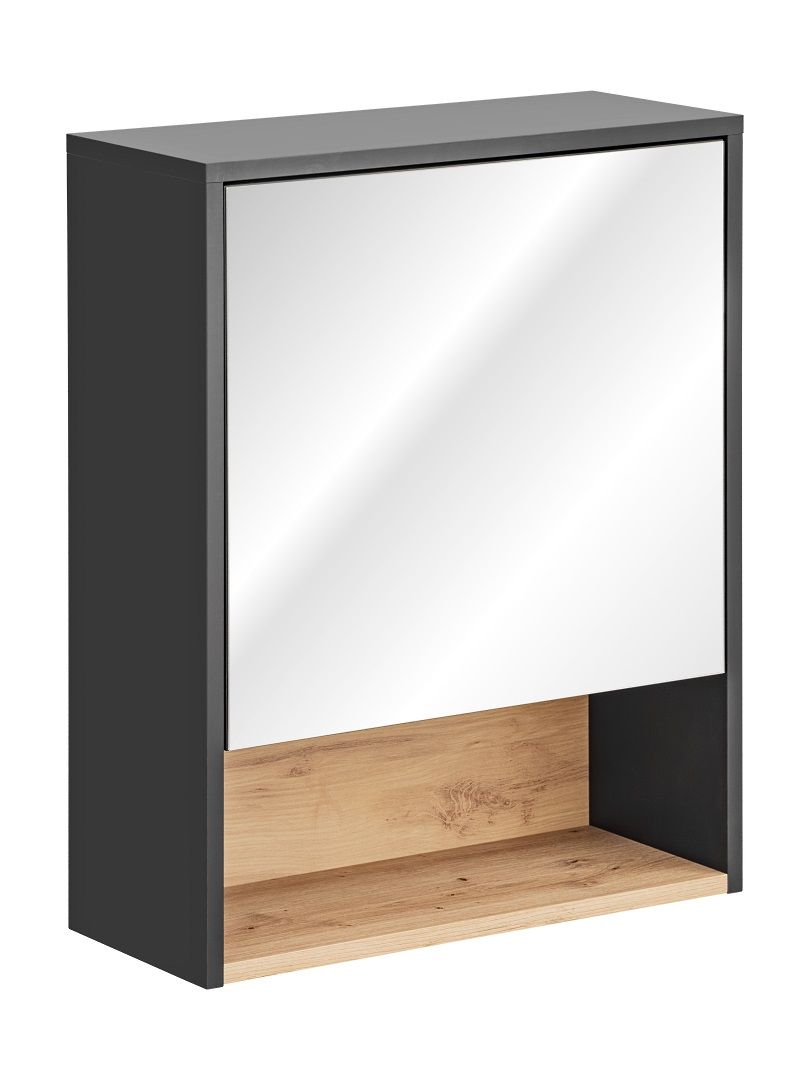 Badezimmer Spiegelschrank BURBON 75x60cm Graphit matt von Fun Moebel