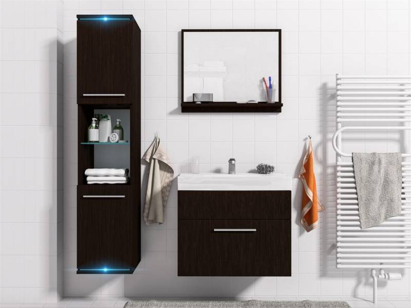 Badmöbel Set 4-Tlg Wenge matt TOPI inkl.Waschtisch inkl.LED Badmöbel Set 4-Tlg Wenge matt TOPI inkl.Waschtisch inkl.LED von Fun Moebel