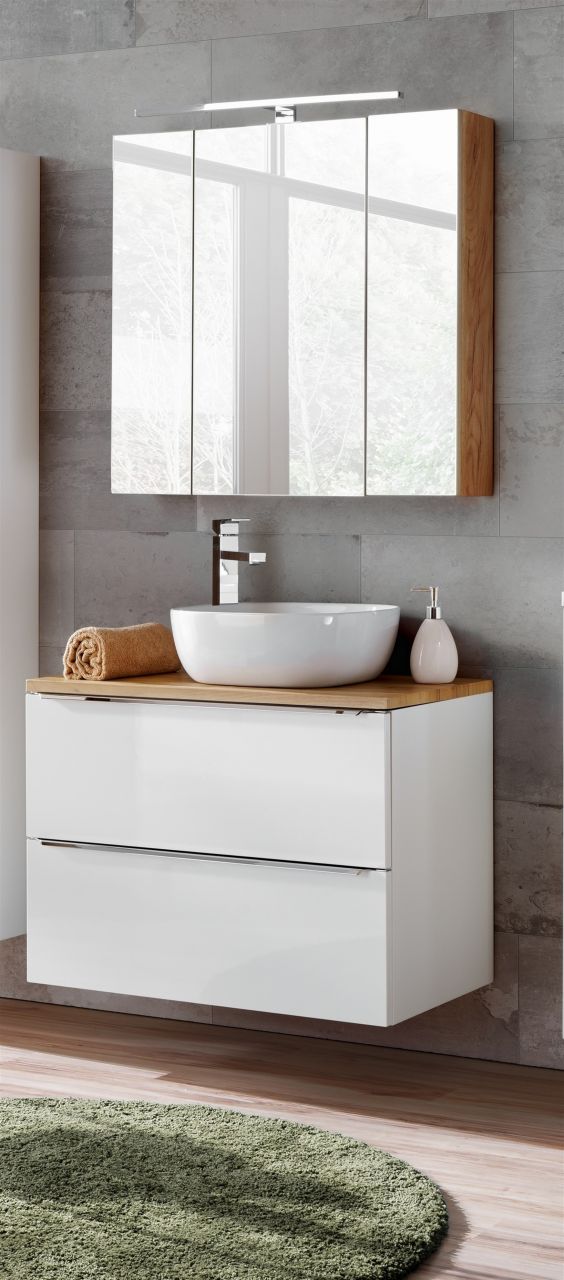 Badmöbel Set 4-tlg Badezimmerset PERUGIA Weiss inkl.Waschbecken 60cm Badmöbel Set 4-tlg Badezimmerset PERUGIA Weiss inkl.Waschbecken 60cm von Fun Moebel