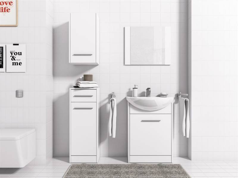 Badmöbel Set 5-Tlg Weiss matt PERM inkl.Waschtisch Badmöbel Set 5-Tlg Weiss matt PERM inkl.Waschtisch von Fun Moebel