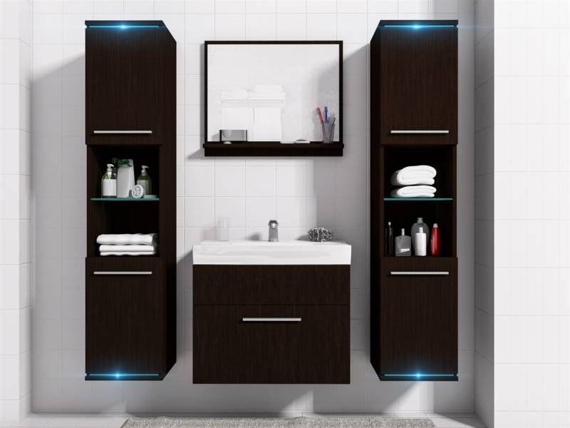 Badmöbel Set 5-Tlg Wenge matt TOPLINE inkl.Waschtisch inkl.LED Badmöbel Set 5-Tlg Wenge matt TOPLINE inkl.Waschtisch inkl.LED von Fun Moebel