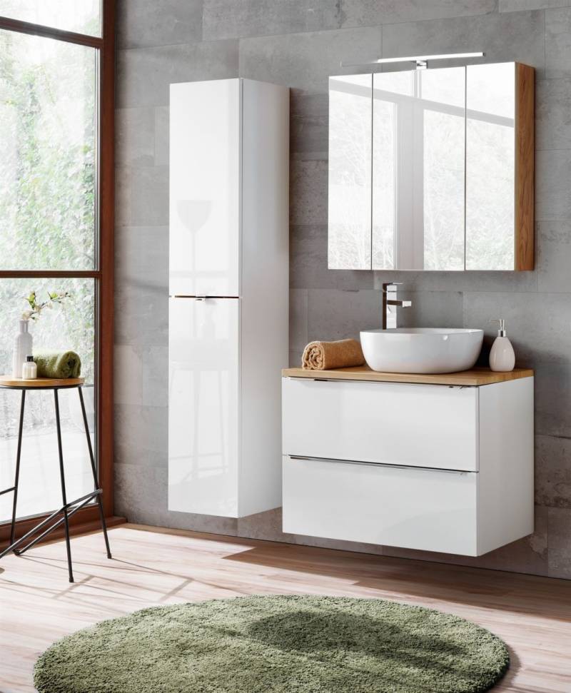 Badmöbel Set 5-tlg Badezimmerset PERUGIA Weiss inkl.Waschbecken 60cm Badmöbel Set 5-tlg Badezimmerset PERUGIA Weiss inkl.Waschbecken 60cm von Fun Moebel